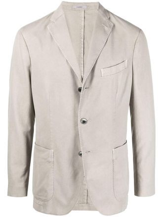 Boglioli fitted single-breasted blazer - men - Cotton/Cupro - 48 - Neutrals