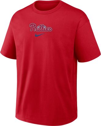 Nike Philadelphia Phillies City Name Max90 Nike Mens MLB T-Shirt in Red | 04T662QPP-20N