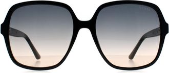 Guess GF6203 01W glanzend zwart blauw roze gradiënt zonnebril