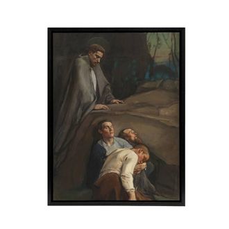Artery8 Magnus Enckell Prayer in the Garden of Gethsemane Framed Canvas Art | Size: W24 x H32