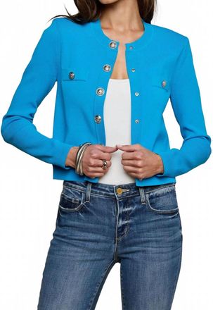 L'agence Toulouse Cardigan In Dresden Blue/nickel
