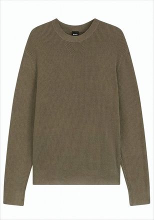 BOSS Crewneck Sweater With Textured Corduroy Effect