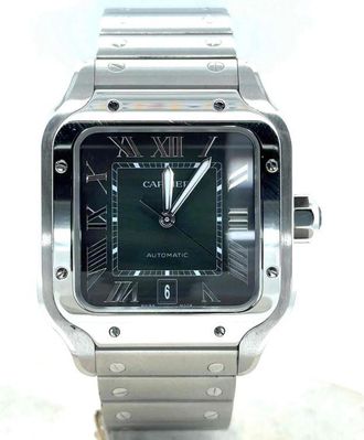 Cartier Pre-owned Cartier Santos Green Dial Mens Watch WSSA0062