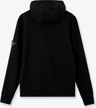 Stone Island Mens Hooded Cotton Sweatshirt Black Sweatshirts Sweater