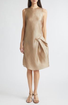 Gia Studios Gala Silk A-Line Dress in Champagne at Nordstrom, Size 4 Us