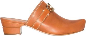 Ferragamo Womens Gancini Slip-On Mules In Brown