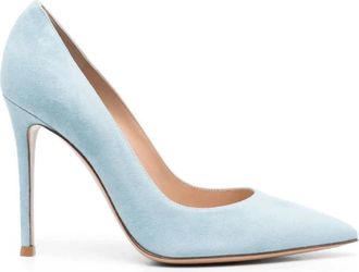 Gianvito Rossi Puntige su&egrave;de pumps - Dames - Pumps - Blauw - 40 1/2 EU - Su&egrave;de - Schoenen