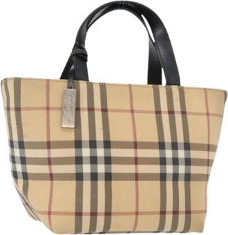 Burberry Pre-owned Vintage Handtas - Dames - Vintage Shopper - Beige - ONE Size - Leer - Vintage