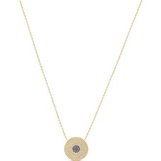 SHYMI Round Pav&eacute; Evil Eye Pendant Necklace in Gold at Nordstrom, Size 16