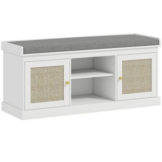 HOMCOM Banco zapatero 105x35x47 cm blanco