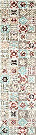 Nazar Rugs Alfombra de cocina azulejos multicolor 80x300