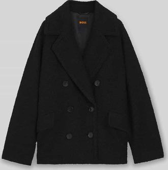 Boss Orange by Hugo Boss BOSS Orange Boxy Fit Caban-Mantel mit Woll-Anteil Modell CABANI in Black, Größe 34