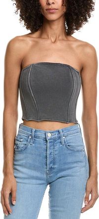 Vintage Havana Garment-Dye French Terry Corset Top