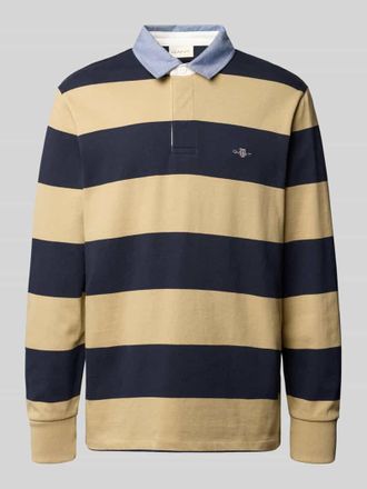 GANT Sweatshirt mit gerippten &Auml;rmelabschl&uuml;ssen in Beige, Gr&ouml;&szlig;e L