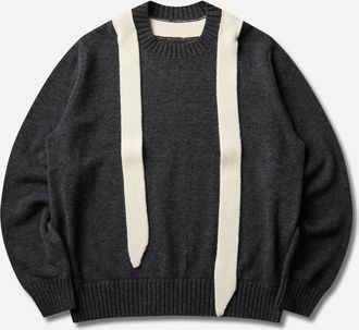 sacai Men s Wool Knit Pullover Grey / Off White