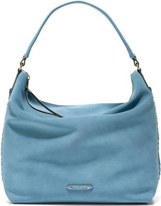Cole Haan Isabella Leather Hobo Bag in Provincial Blue Suede at Nordstrom
