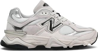 New Balance 9060 Unisex Sneakers, White Black Metallic Silver, 9 Women/7.5 Men