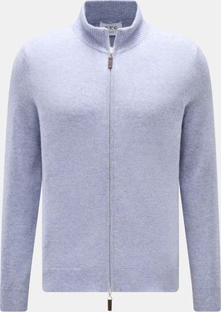 FTC Men - Cashmere cardigan light blue mottled