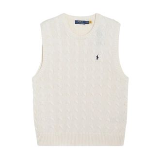 Polo Ralph Lauren Chaleco de punto de algod&oacute;n - Knitwear - Hombre - Beige - L