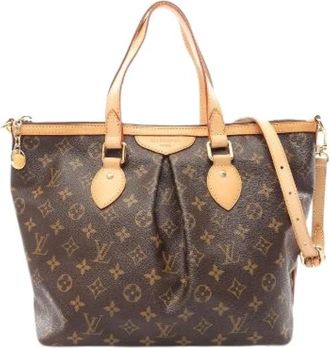 Louis Vuitton Pre-owned Palermo PM Monogram Coated Canvas 2way Bag - Dames - Vintage Handtas - Bruin - ONE Size - Leer - Vintage