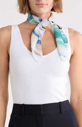 Vince Camuto Watercolor Stripe Square Scarf in Teal at Nordstrom Rack