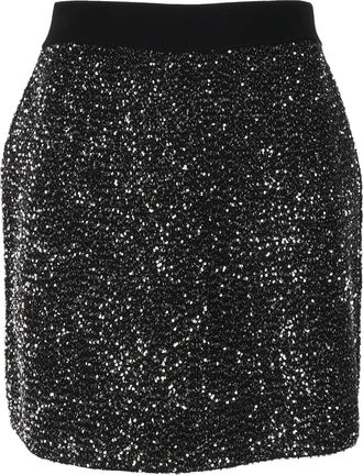Elisabetta Franchi Sequined Textured Fitted Mini Skirt