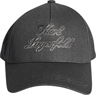 Karl Lagerfeld Cappello Visiera Firma - Heren - Petten - Zwart - ONE Size - Katoen - Accessoires
