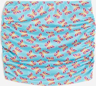 H&M Badejupe mit Raffungen - T&uuml;rkis/Schmetterlinge