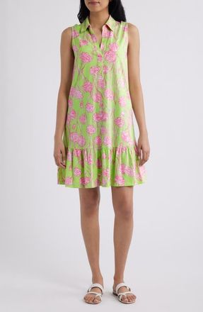 Lilly Pulitzer Riegan Floral Print Sleeveless Dress in Pistachio Macaron Alina at Nordstrom, Size Xx-Small