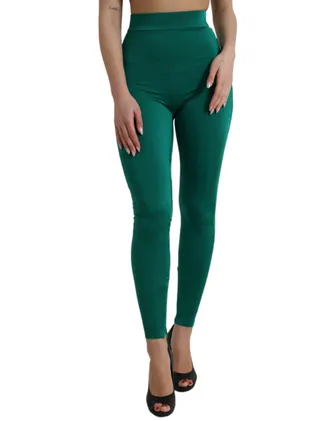Dolce & Gabbana Womens Highwaisted Leggings Green - Dark Green