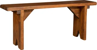 Biscottini International Banco De Madera Maciza De Tilo Con Acabado De Nogal Fabricado En Italia