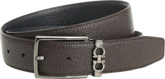 Ferragamo Dubbel Verstelbare Riem - Heren - Riemen - Bruin - 85 CM - Leer - Accessoires