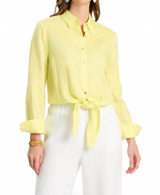 Tyler B&ouml;e Amara Linen Tie Front Shirt In Sunny Lime