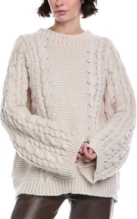 Stellah Cable Oversize Pullover Sweater In Cream