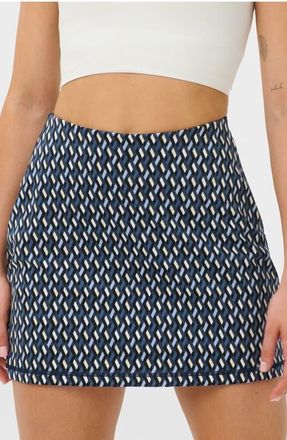 Sweaty Betty Power Printed Tennis Skort in Blue Linked Geo Print at Nordstrom, Size X-Small