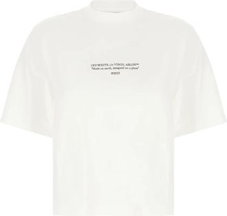 Off-white T-shirt met korte mouwen - Dames - T-shirts - Wit - S - Katoen - Tops