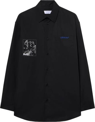 Off-white Camicia Faded Painting - Nero