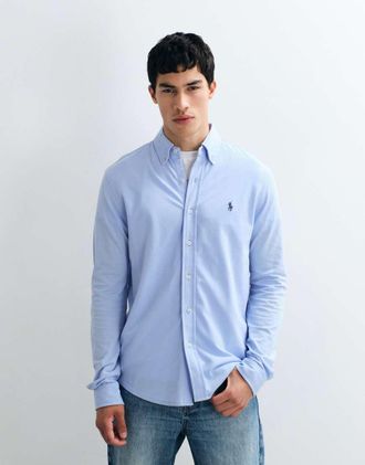 Polo Ralph Lauren Camicia a maniche lunghe blu con bottoni