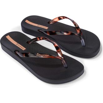 Ipanema Ana Connect II Flip Flop in Black/clear at Nordstrom, Size 10