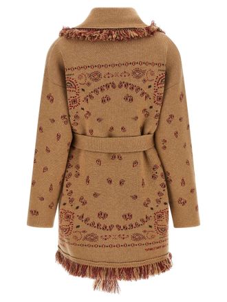 Alanui Cashmere Double Jacquard Cardigan - Camel