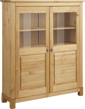 HOME AFFAIRE Highboard »Rauna« Vitrine, Breite 111,6 cm, aus massiver Kiefer