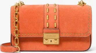 Michael Kors Tribeca Small Studded Suede Shoulder Bag