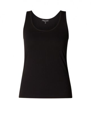 Base Level Curvy Tanktop BASE LEVEL CURVY, Damen, Gr. 54/56, schwarz, Jersey, Obermaterial: 94% Baumwolle, 6% Elasthan, unifarben, normal h&uuml;ftbedeckend, Rundhals, Tops