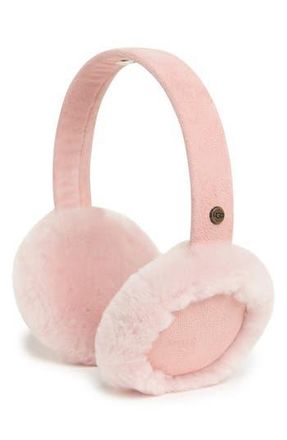 UGG Genuine Shearling Earmuffs in Pink Cloud at Nordstrom Rack