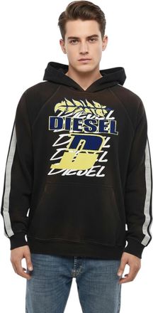 Diesel Black Logo Regular Hoodie