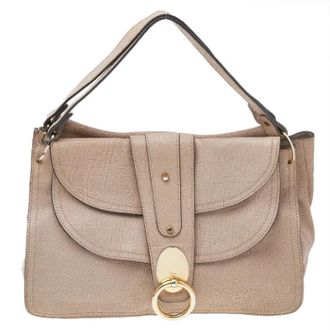 Chlo&eacute; Tweedehands leren handtassen - Dames - Vintage Handtas - Beige - ONE Size - Tweed - Vintage
