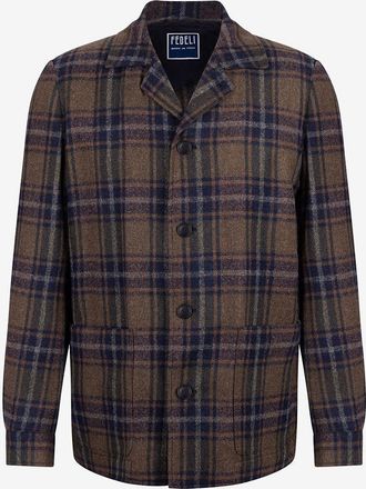 Fedeli Karierte Hemdjacke aus Alpakawolle und Schurwolle