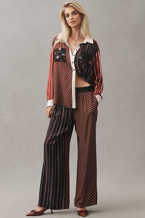 Maeve The Brooklin Tie-Front Printed Pull-On Pants by Maeve