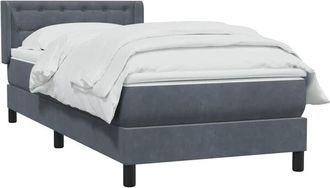 vidaXL Cama Box Spring Con Colch&oacute;n Terciopelo Gris Oscuro 80x210 Cm Vidaxl
