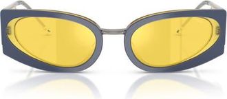 Diesel 54mm Cat Eye Sunglasses in Trilayer Metal Yellow at Nordstrom